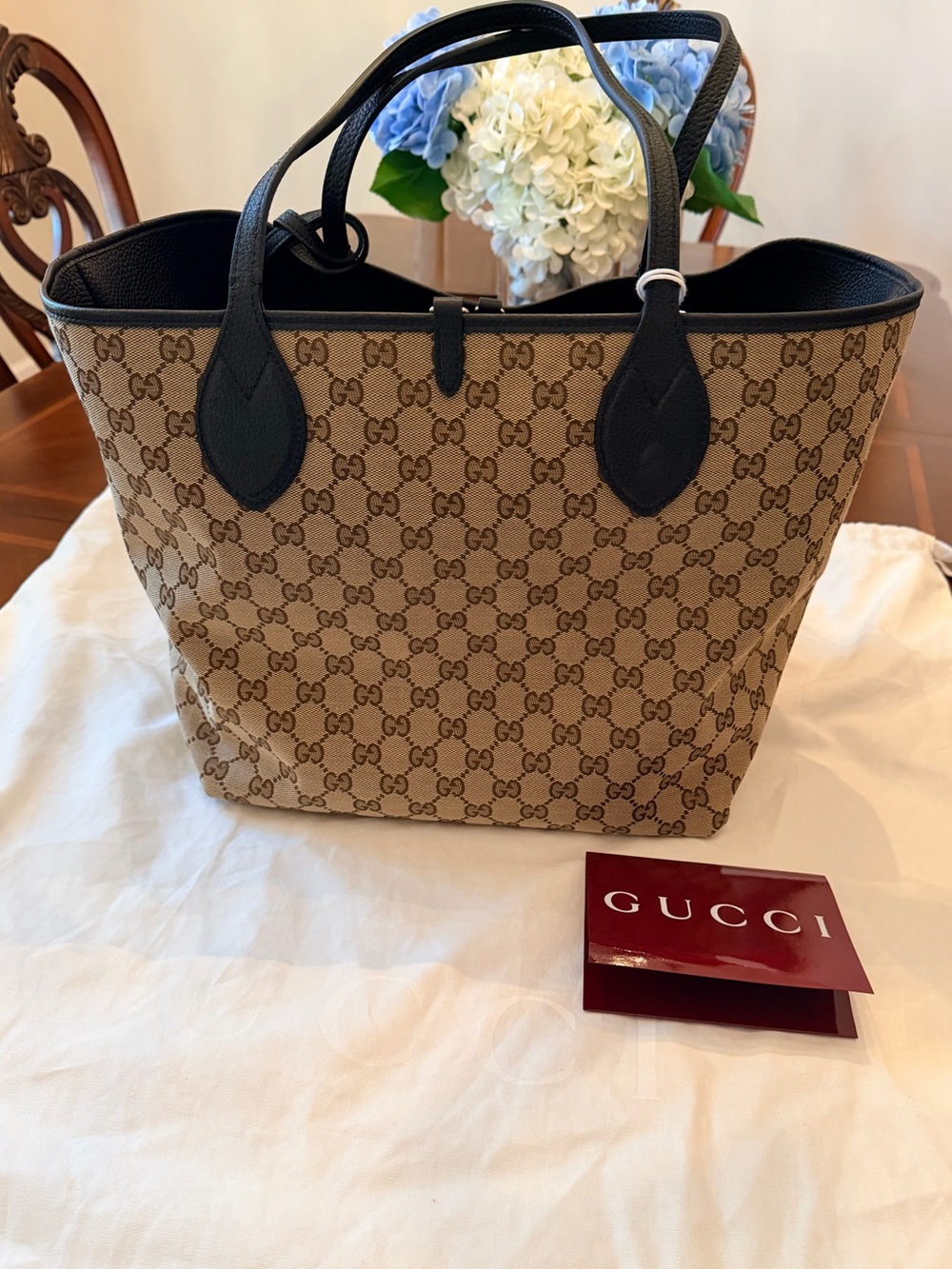 NWT Gucci Totissima Large Reversible Tote Bag (Black) - Picture 1 of 6